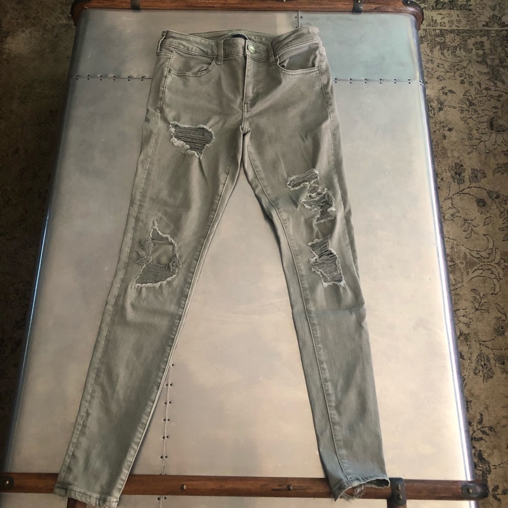 American Eagle olive green jeggings